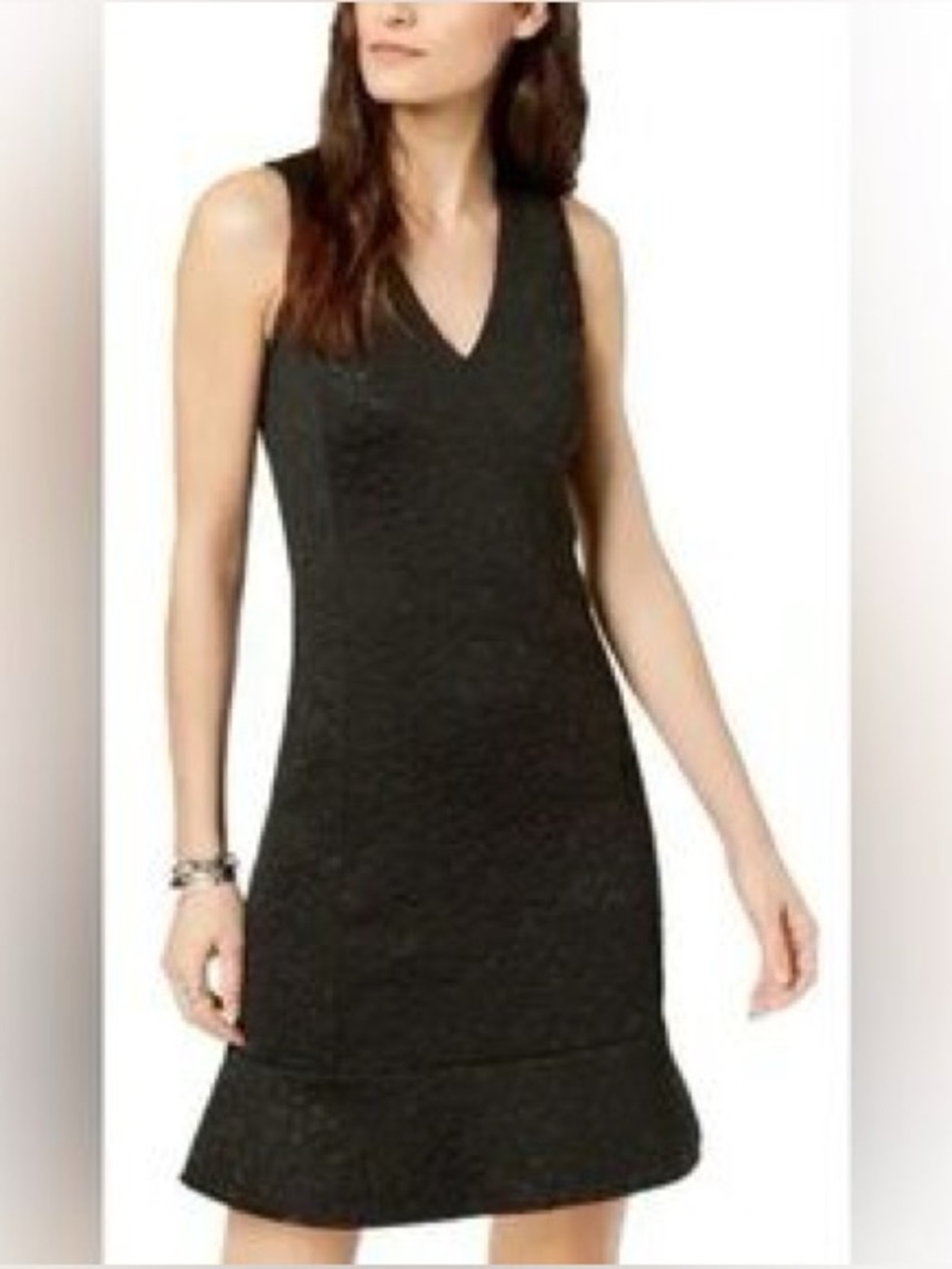 MICHAEL Michael Kors Sleeveless V-Neck Floral Jacquard Scuba Mini Dress